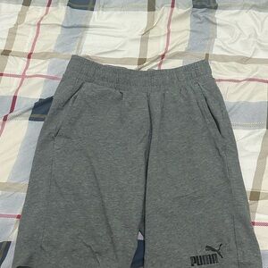 Kids Puma Gray Athletic Shorts with Logo